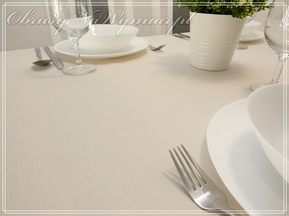 Obrus plamoodporny PRO LEN z gipiurą kolor ecri